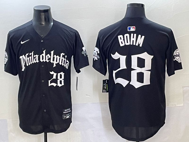 Men 2025 Philadelphia Phillies #28 Bohm Black Five generations Joint Name Nike MLB Jersey style 4->philadelphia phillies->MLB Jersey